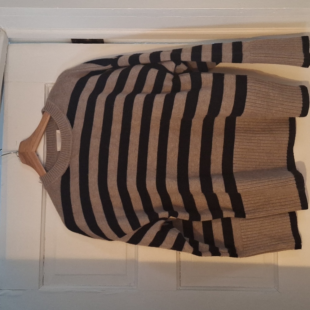 Striped Black and Tan Women's Sweater